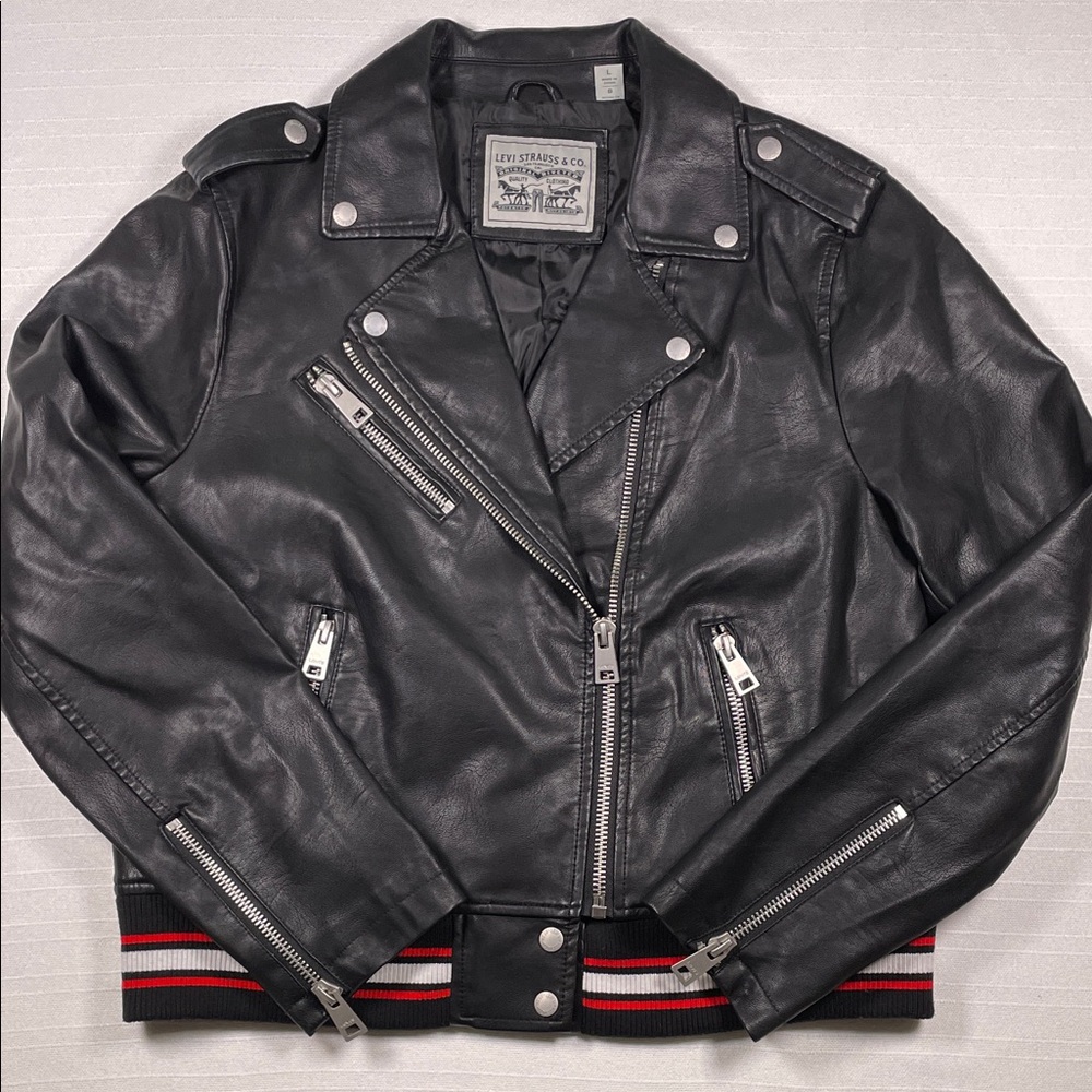 Levi's Black Vegan Leather Moto Jacket